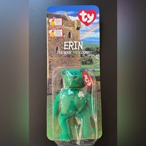Ty Teenie Beanie “Erin” Bear NIB McDonald’s 
International Bears Release